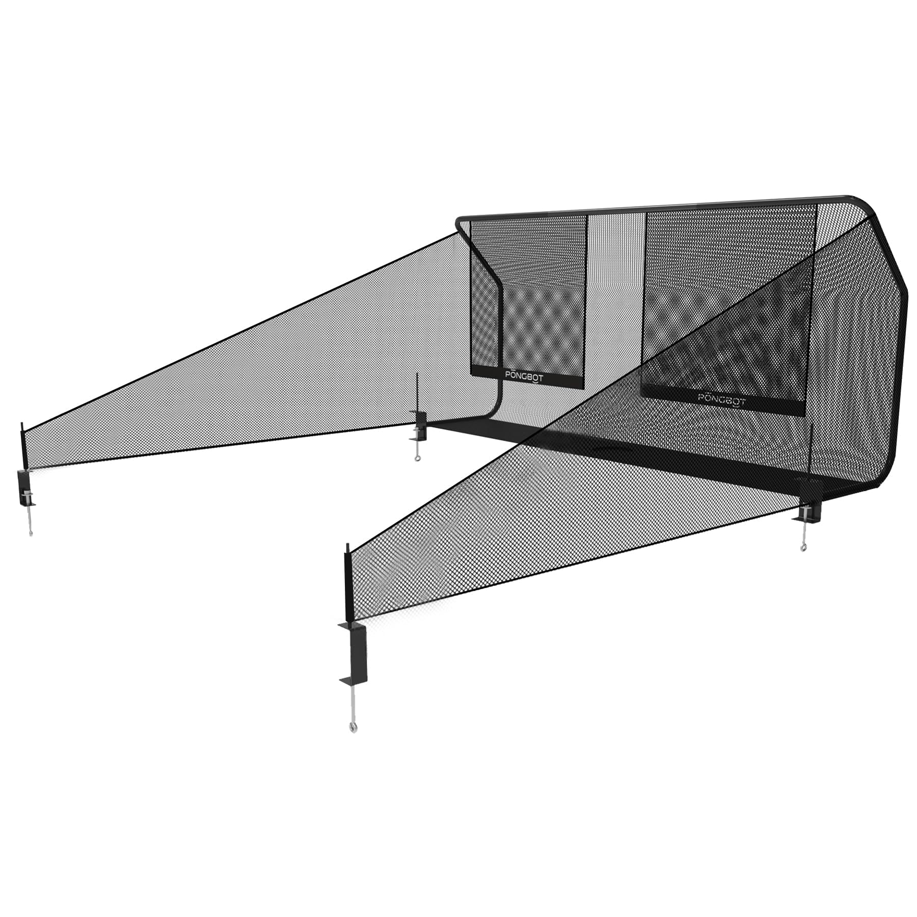 PONGBOT Red de captura de pelotas de tenis de mesa, red de reciclaje de pelotas de ping-pong, recolector de pelotas duradero para entrenamiento en solitario, para mesas con lados de menos de 3 pulgadas