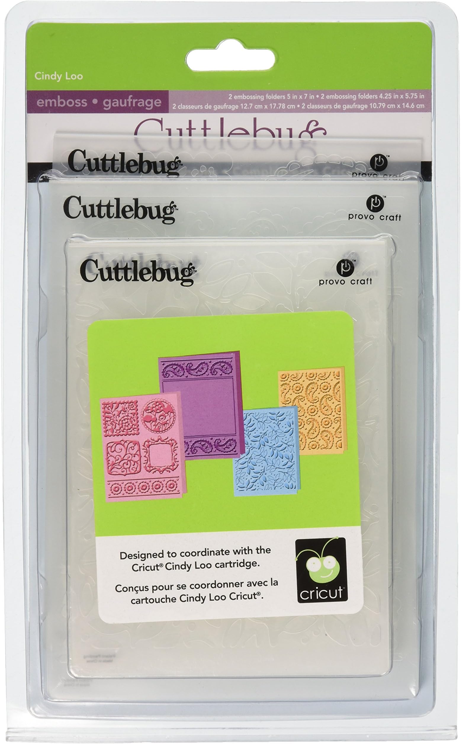 Cricut Provo Craft Cuttlebug Companion Embossing Folder Bundle, Cindy Loo