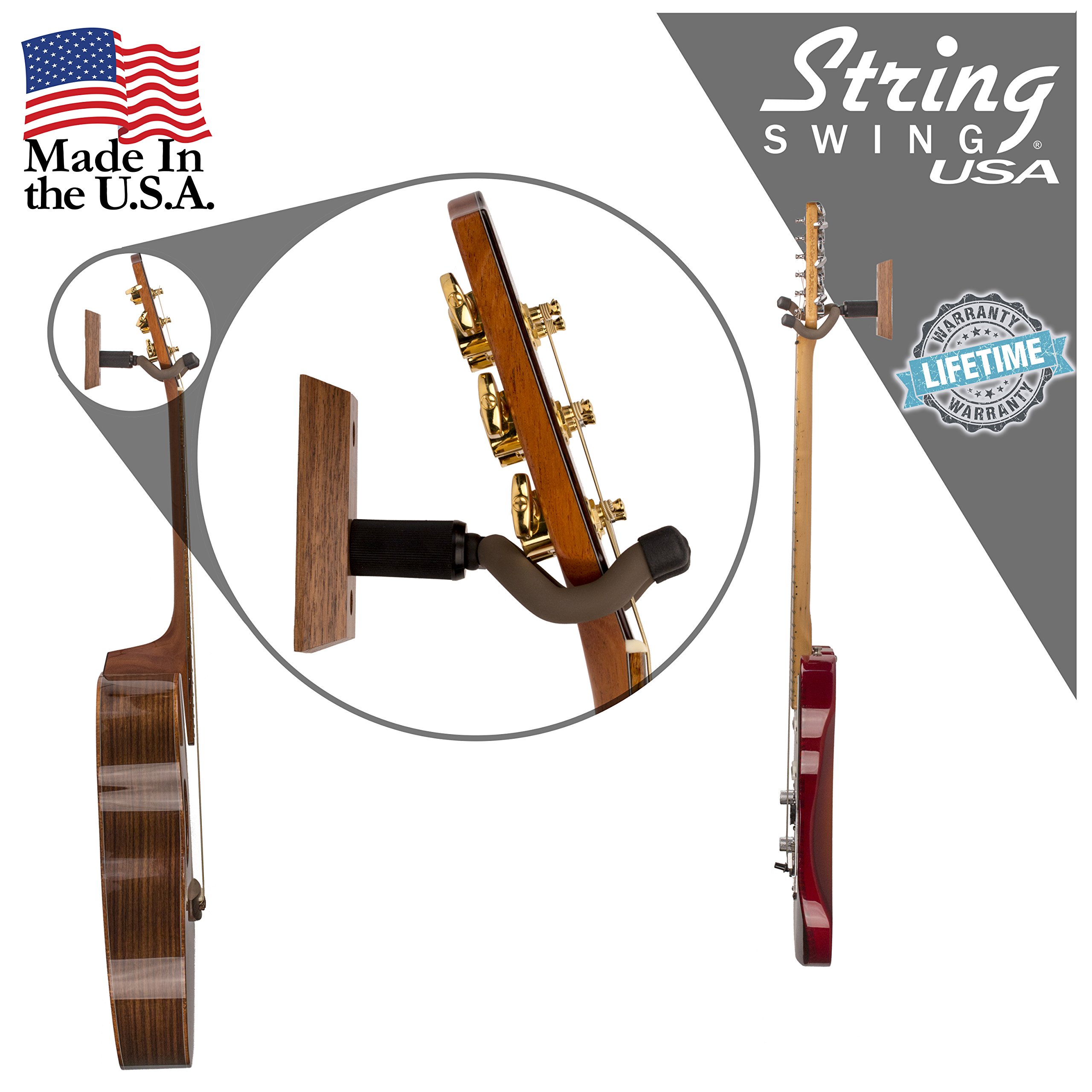 String Swing CC01KBW Guitar Hanger and Guitar Wall Mount Bracket