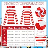 Glirop Wally Costume Outfit Set Adult M Red White Stripe T-Shirt Beanie Glasses view 2
