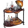 Design Toscano Globe Bar Liquor Cabinet on Wheels, 27 Inches Wide, 18 Inches Deep, 34 Inches High, Sepia tone