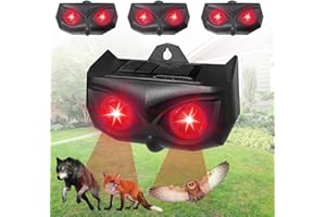 SHINYART 4 Pack Upgraded Solar Nocturnal Animal Repeller,Outdoor Animal Repellent Device with Night Lights for Chicken Coop,Farm,Coyote Deterrent for Fox,Skunk,Raccoon etc. AR17SPro