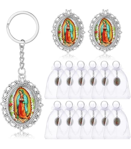 Amazon.com: 24 Pcs Our Lady of Guadalupe Keychains Baptism Favors