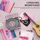 Cotsoco Vinyl Record Player 3 Speed Belt-Driven with Bluetooth Speakers Pale view 7