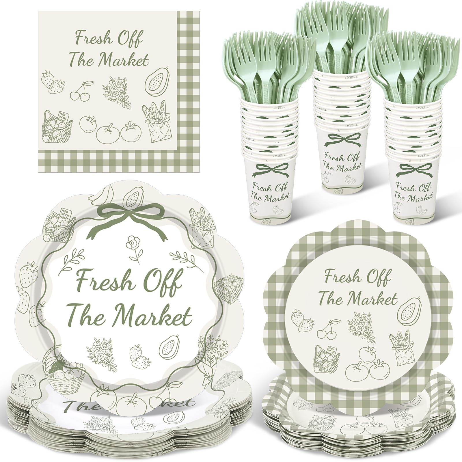 Photo 1 of Zubebe 120 Pcs Camp Bachelorette Party Supplies Disposable Tableware Set Serves 24 Camping Themed Plates Cups Napkins for Bridal Shower and Last Trail Bachelorette(Fresh off the Market)