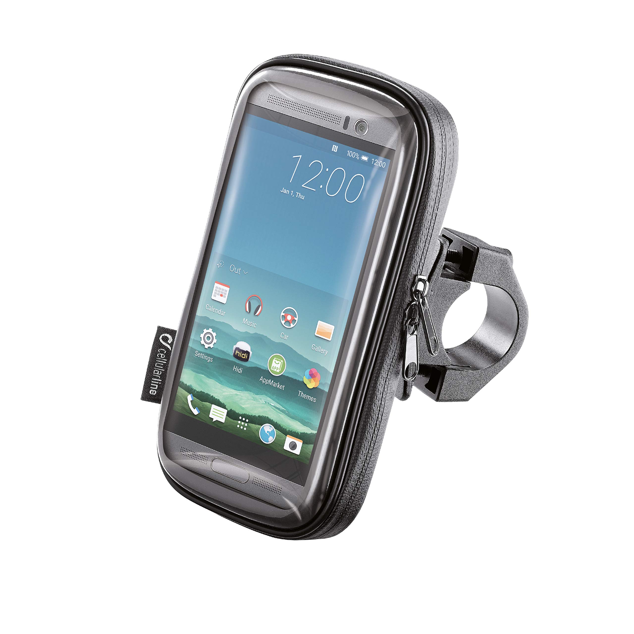 INTERPHONE Cellularline SMSMART52 - Motorcycle Case for Round Handlebar Mount for Smartphone