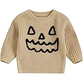 Halloween Clothes Sweater Toddler Baby Boy Girl Pumpkin Face Sweater Warm Pullover Sweatshirt Knitwear Fall Winter Clothes