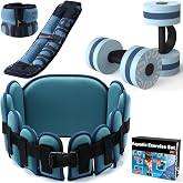 Sportneer Aquatic Exercise Equipment Water Aerobics Combo Set Includes High Density Water Weights Dumbbell Aqua Belt Water Ankle Weights for Pool Exercise Aquatic Therapy Pool Fitness Water Exercise
