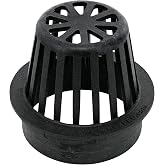 NDS 78A* 4-Inch Round Atrium Drain Grate Cover for 4-Inch Sewer and Drain Pipe Fittings, for Small Lawns, Landscaping and Patios, Black