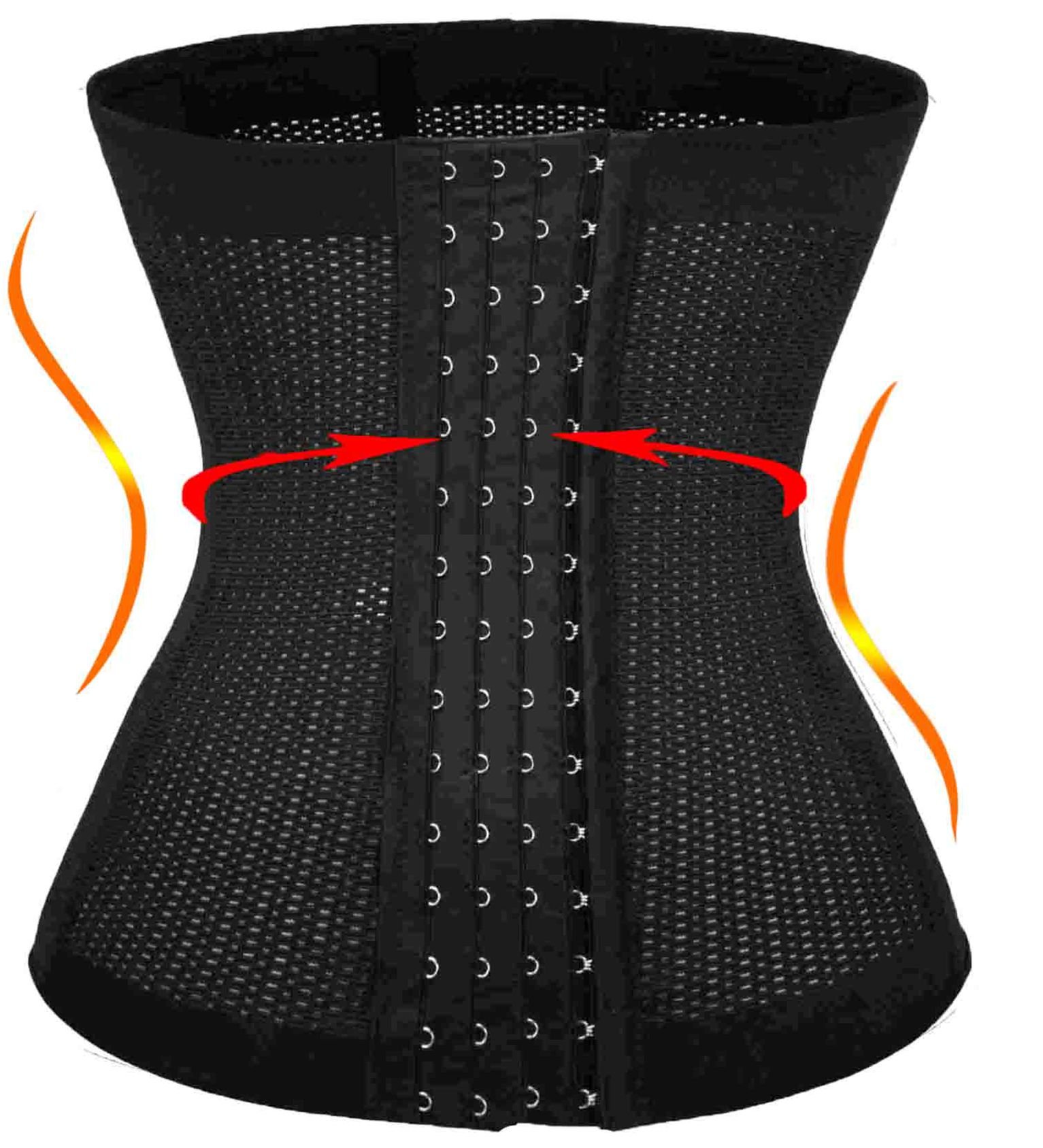 Waist Trimmer ab belt for faster weight loss back support girdle long torso plus size Postpartum shirt thermal thong vest plus size (3XL, BLACK)