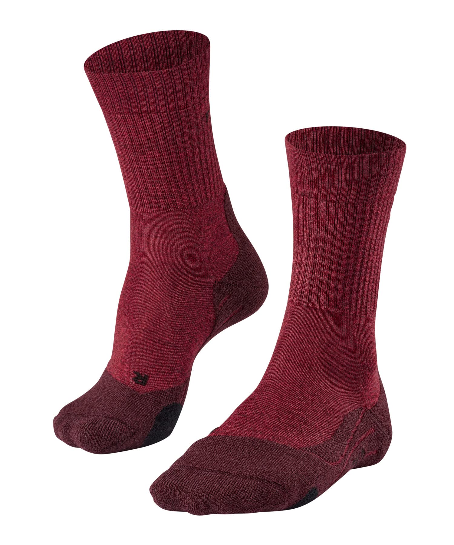 FALKE Women's TK2 Explore Wool W So Breathable Thick Anti-Blister 1 Pair Hiking Socks, Red Scarlet 8280, 5.5-6.5