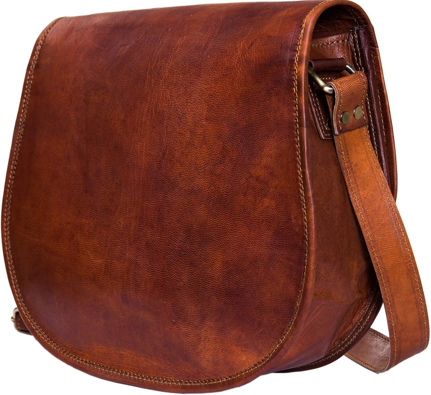 URBAN LEATHER 12 Inch Women's Crossbody Leather Shoulder Bag Handbag - Image 3