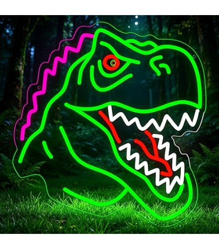 CrazyGazelle Dinosaur Neon Sign, T-Rex LED Neon Signs Light for