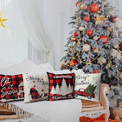 HAJACK Christmas Pillow Covers, Christmas Decorations Throw Pillow