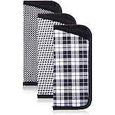 TRIUMPH VISION 3 Pack Glasses Pouch Slim - Soft Eyeglasses Bag Spectacles Sleeve Portable Cloth Eyewear Case Sunglasses Case