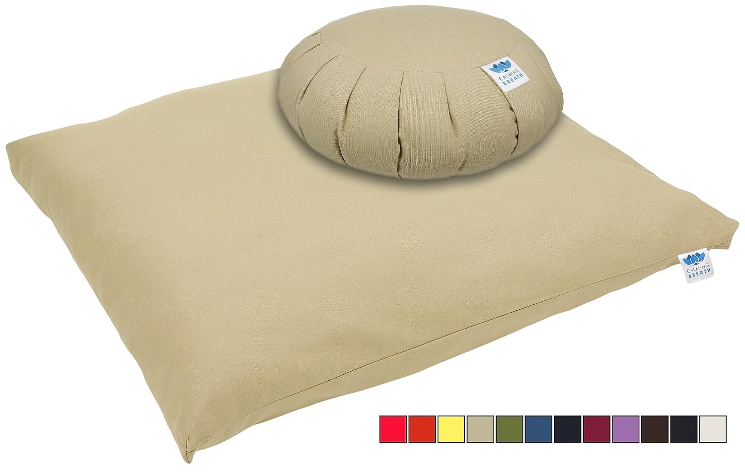 Set Méditation Zafu Et Zabuton - Coussin Et Tapis Yoga Pleine Conscience (40x40cm & 80x80cm)