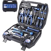 URASISTO 62 Piece Tools Set, General Household Tool Kit with Storage Toolbox, Basic Tool Set for Home, Garage, Apartment and Dorm