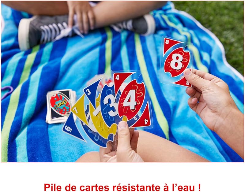 UNO H2O to Go Cartes résistantes à l’Eau 2-10 Joueurs 7+