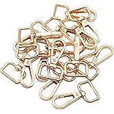 JWBIZ 16 Pcs D Ring Swivel Lobster Claw Clasp, Push Gate Snap Hooks Trigger Clips (Gold, 3/4 inch)