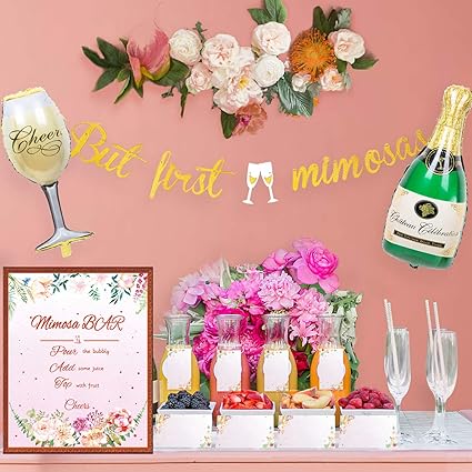 Amazon Com Mimosa Bar Decorations Kit Mimosa Bar Sign Banner