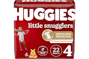 Huggies Size 4 Diapers, Little Snugglers Baby Diapers, Size 4 (22-37 lbs), 22 Count
