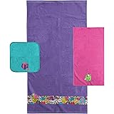 Shopkins Kids 3 Piece Bath Towel Set – Bath, Hand, Washcloth Set Featuring Apple Blossom and Miss Pressy - Super Soft & Absor