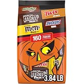 M&amp;M'S, SNICKERS, TWIX &amp; MILKY WAY Halloween Candy, Fun Size and Mini Halloween Chocolate Candy Bulk Variety Pack, 160 Ct Bag