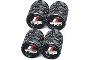 PPODKS Tire Valve Caps, Valve Stem Caps for TRD Racing Development Sequoia Tundra Tacoma 4Runner PRO, Alloy Car Tire Caps for Corrosion Resistant Leak-Proof Car Accessories, Balck