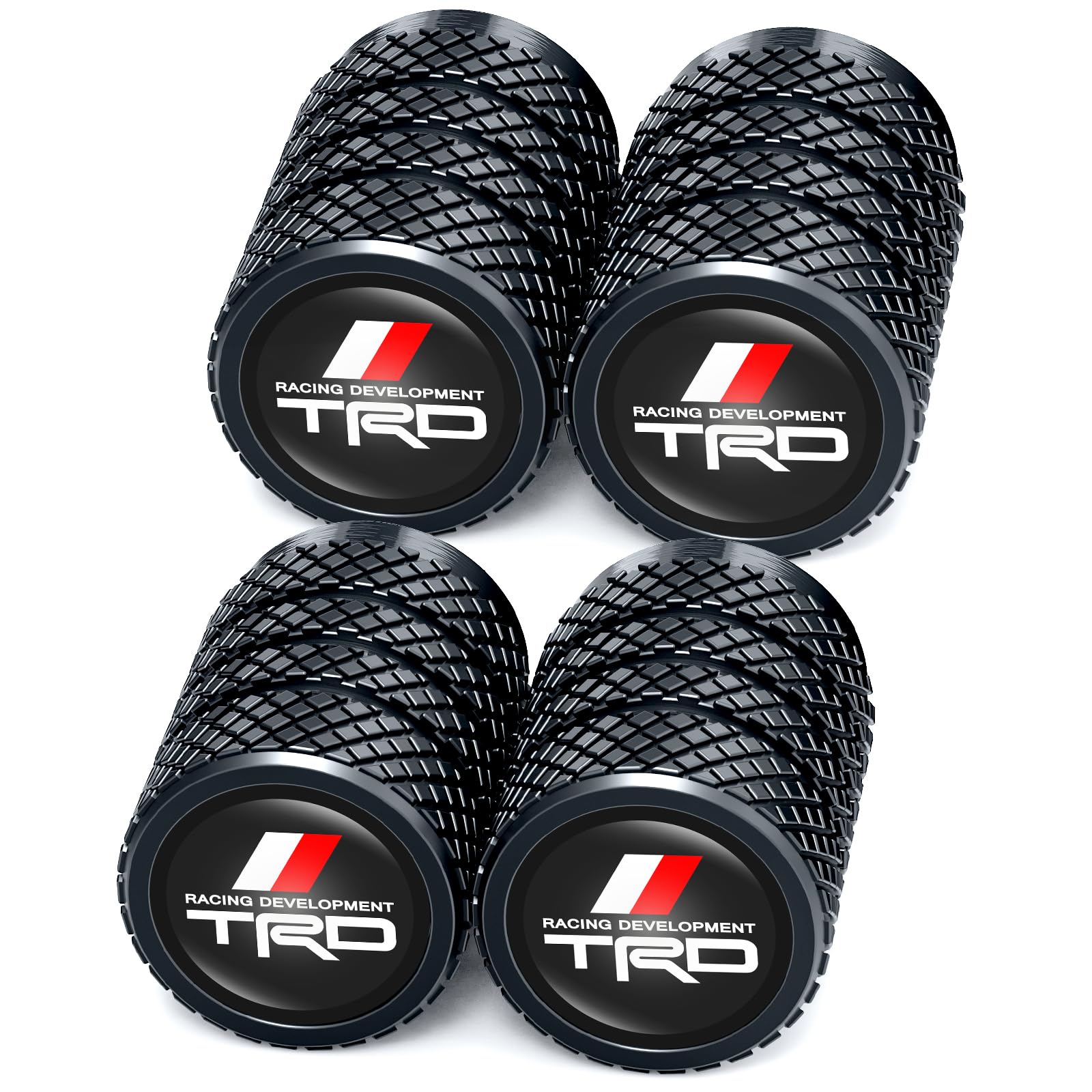 Photo 1 of Tire Valve Caps, Valve Stem Caps for TRD Racing Development Sequoia Tundra Tacoma 4Runner PRO, Alloy Car Tire Caps for Corrosion Resistant Leak-Proof Car Accessories, Balck