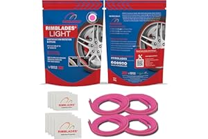 Pink Rim Protectors for Alloy Wheels by Rimblades Light - Fits Up to 22" X 4 Rims | Easy DIY Exterior Car Accessories | Protects Against Curb Rash