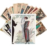 24 Postkarten-Set George Barbier Art Deco – Ponchoir-Stil, La Vie Parisien Vol. 2, 12 X 16 Cm