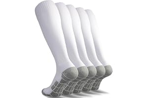 CWVLC Soccer Socks (1/3/5 pairs) Team Sport Knee High Socks for Adult Youth Kids