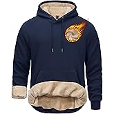 TACVASEN Men's Sherpa Lined Hoodies Pullover Midweight Fleece Winter Warm Athletic Sweatshirts with Kangaroo Pocket