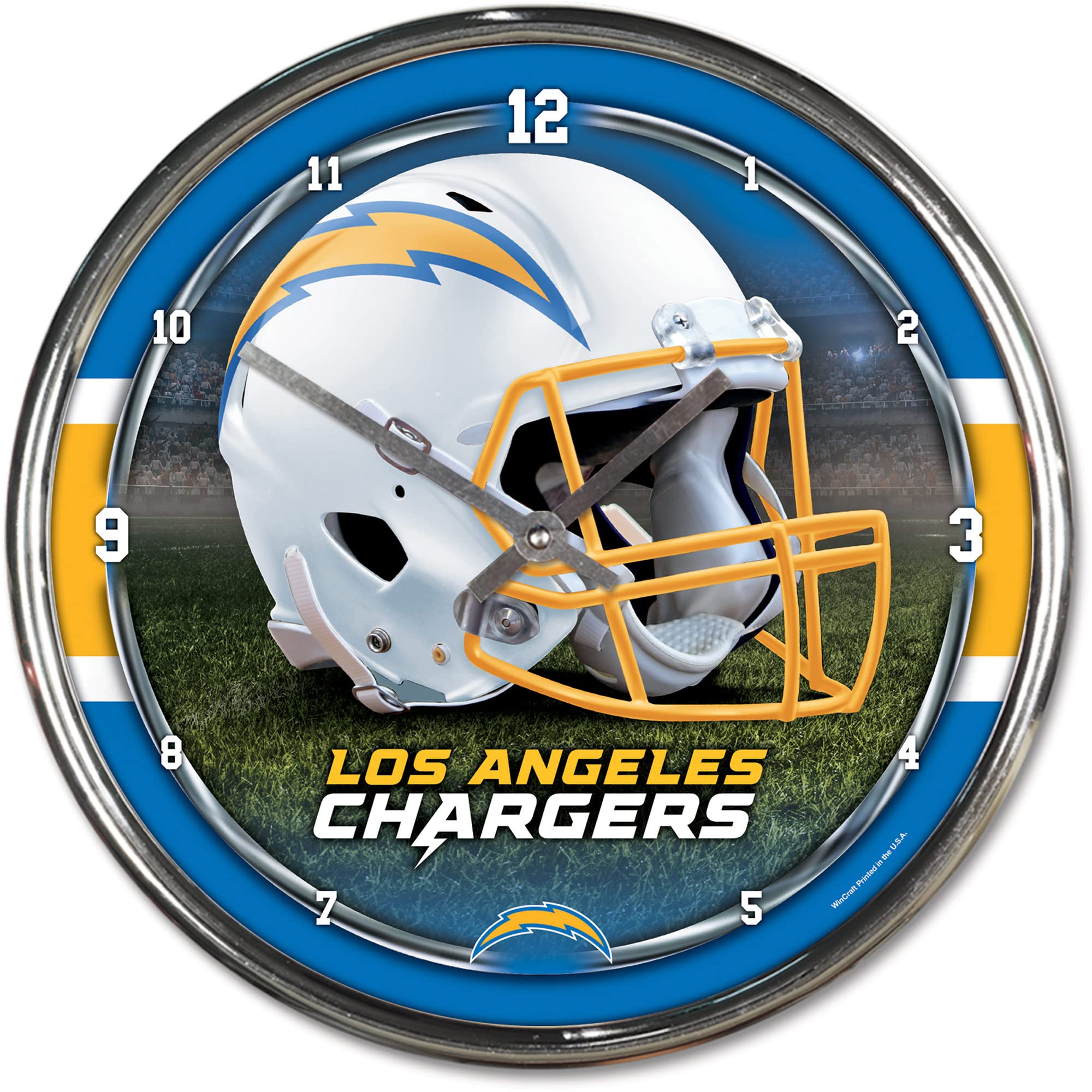 WinCraft NFL San Diego Chargers Chrome Clock, 12" x 12"