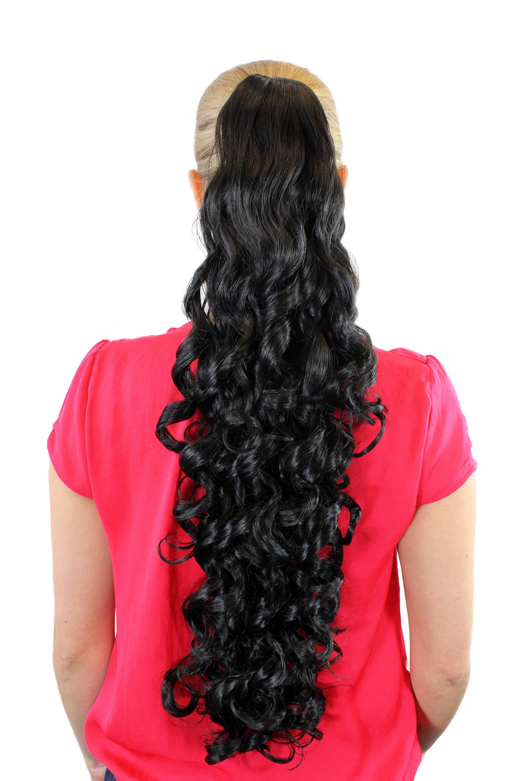 WIG ME UP - JL-3112-1B Ponytail Hairpiece extension extremely long volume curled curls black claw clamp 27inch