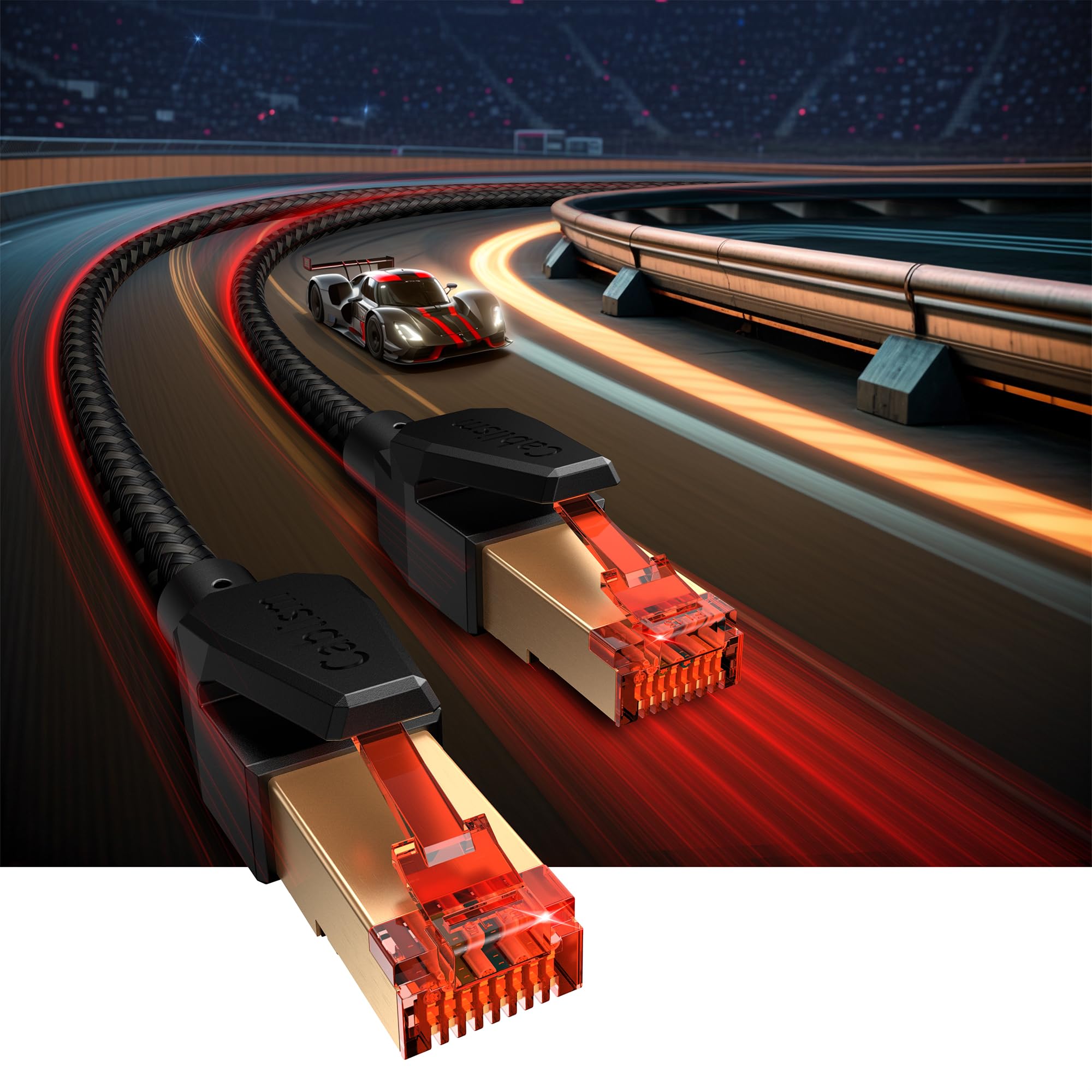 LAN-Kabel 20Meter Cat 8 Netzwerkkabel RJ45 23m 30m Internet 40 Gbit/s 2000 MHz OFC/TU1-S/FTP Hochgeschwindigkeits-geschirmtes Gigabit-Ethernet-Patchkabel Schwarzes Rundkabel kompatibel mit Cat 7/6/5 3