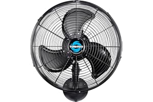 Tornado 16-Inch Pro Series Waterproof Outdoor Oscillating Wall Mount Fan – Heavy-Duty High-Velocity Metal Fan for Industrial, Commercial, Residential, and Greenhouse Use – UL Safety Listed