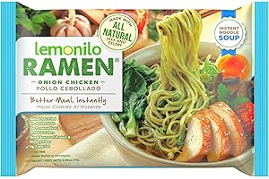 Lemonilo Ramen - Onion Chicken Soup - Healthy Instant Ramen - Oven Baked Noodles - Made with All-Natural Ingredients - Quick Meal Kit (2.65 Oz) - Single Pack