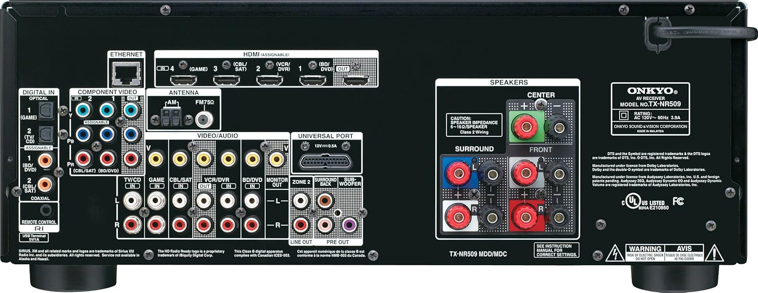 Amazon.com: Onkyo TX-NR509 5.1 Channel Network A/V Receiver (Discontinued  by Manufacturer): Home Audio & Theater