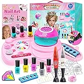 Combaybe Kids Nail Polish Set for Girls - Girl Toys 8-10 - Nail Art Kit for Kids Ages 7-12, Non toxic Nail Polish Kids Nail Kit Girl Stuff for Spa Manicures, Idea Birthday Gift for Girls 8 9 10 12