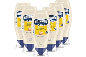 Hellmann's Real Mayonnaise Real Mayo Squeeze Bottle Pack of 6 For a Creamy Sandwich Spread or Condiment Gluten Free, Made With 100% Cage-Free Eggs 11.5 oz