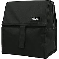 PackIt Freezable Lunch Bag with Zip Closure, Black