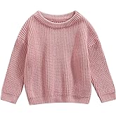 Karwuiio Toddler Baby Girl Boy Knit Sweater Round Neck Long Sleeve Pullover Sweatshirt Fall Winter Clothes