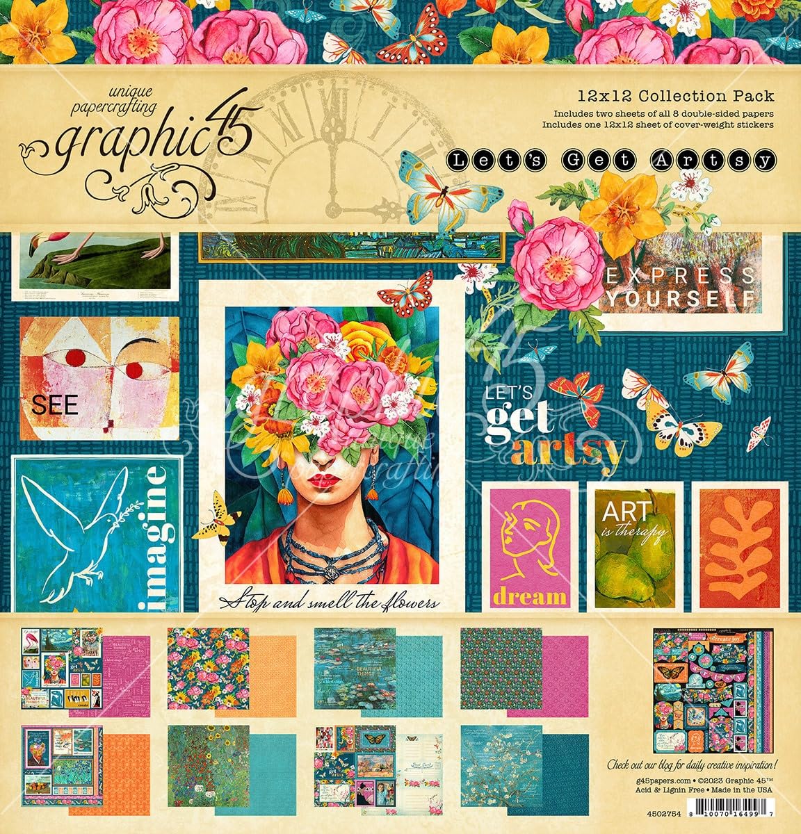 Graphic 45 Collection Pack 12"X12"-Let's Get Artsy