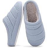 NineCiFun Women's Fuzzy House Slippers Corduroy Memory Foam Warm Slip On Slippers Comfy Bedroom Indoor Outdoor Shoes