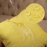 Boao 4 Pack 18x18 Outdoor Waterproof Pillow Covers Golden Yellow PU Coated view 2