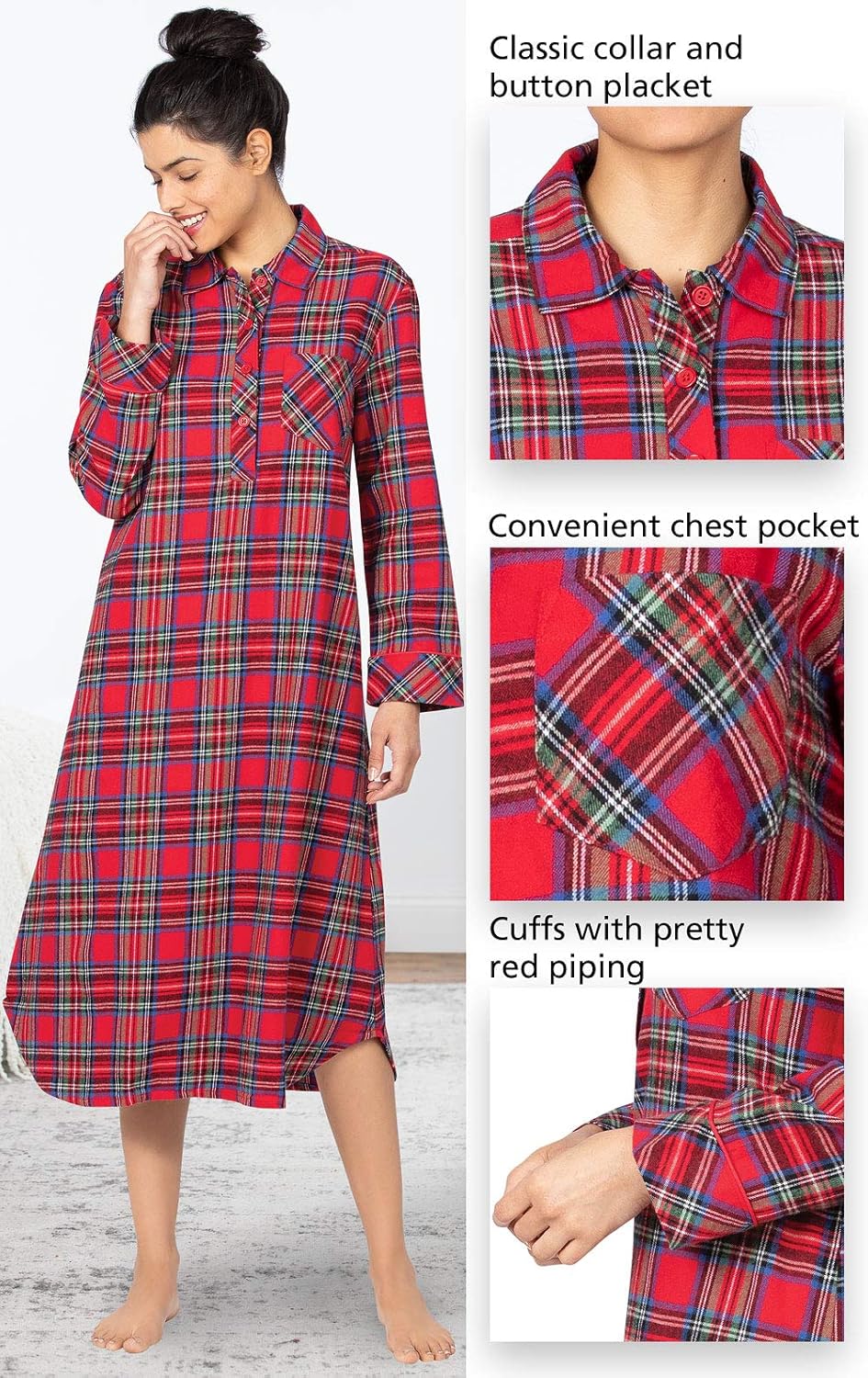 PajamaGram Nightgowns for Women Cotton - Women Nightgown at  Women’s Clothing store