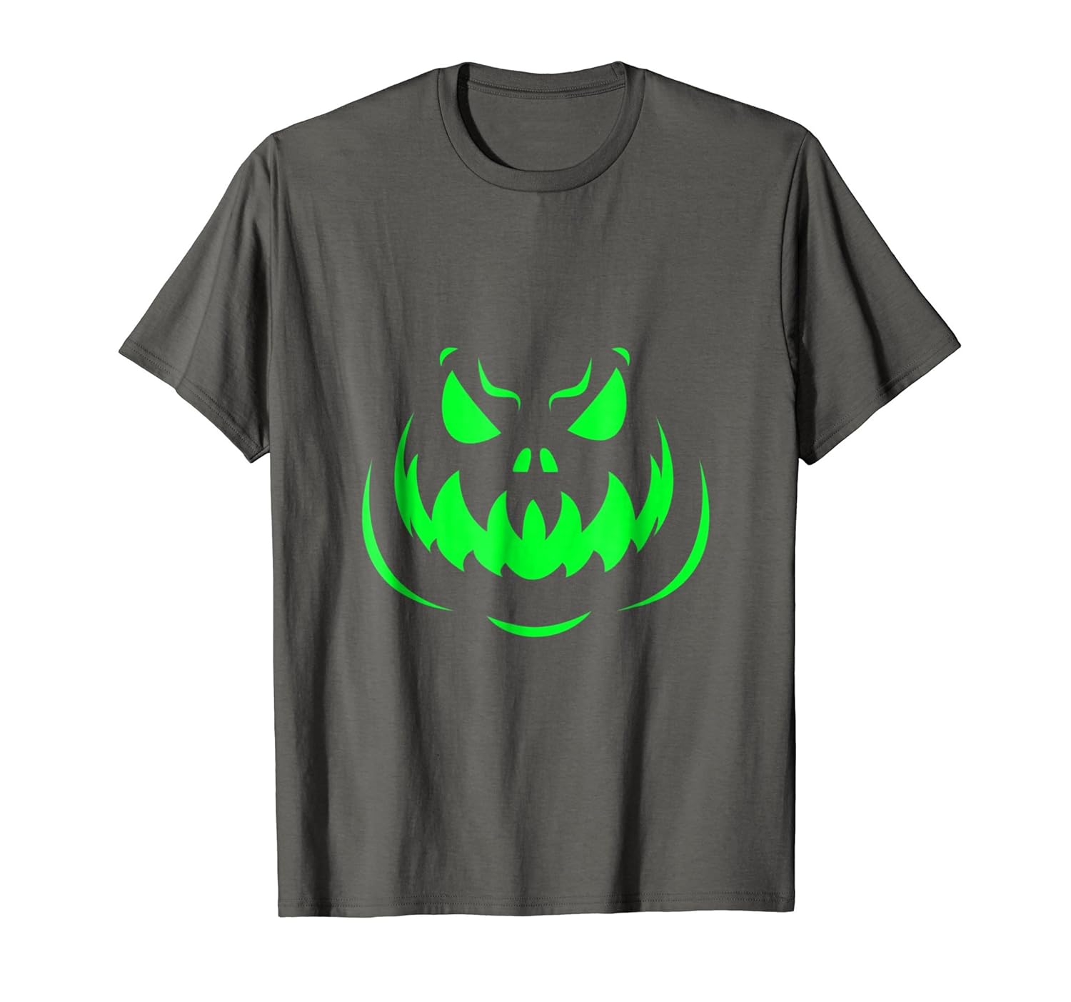 Scary Face Halloween Tshirt Dark Green-Rose