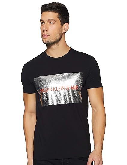 calvin klein slim fit black t shirt