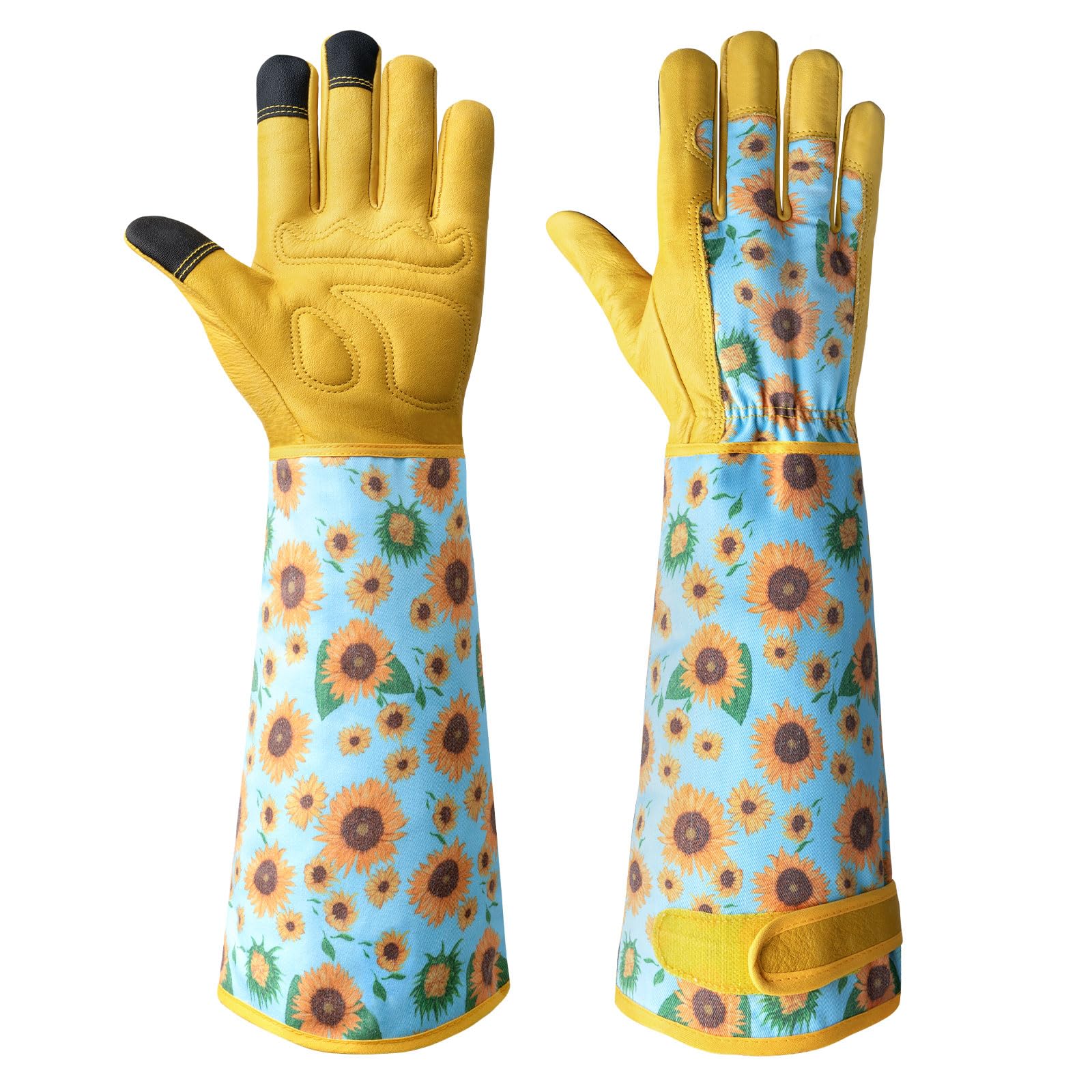 Velway Long Gardening Gloves for Women - Thorn Proof & Rose Pruning Forearm Protection Garden Gloves - Breathable Leather Long Garden Gloves Gifts & Tools for Gardener Yard Work X-Large